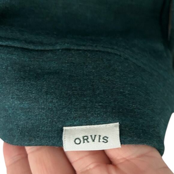 Orvis Women's Cozy Pullover Sweatshirt Small Green Crew Neck Round Hem NEW - Picture 6 of 8